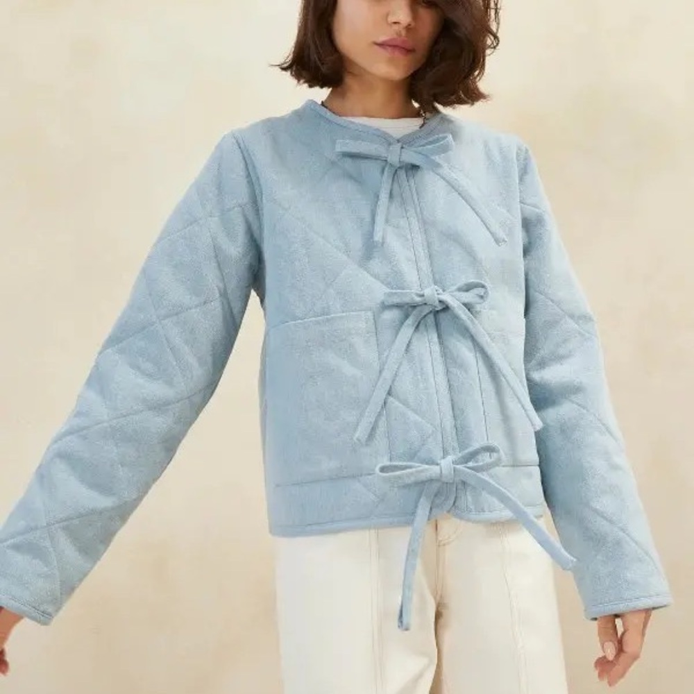 Loeffler Randall Emmett Light Denim Barn Jacket